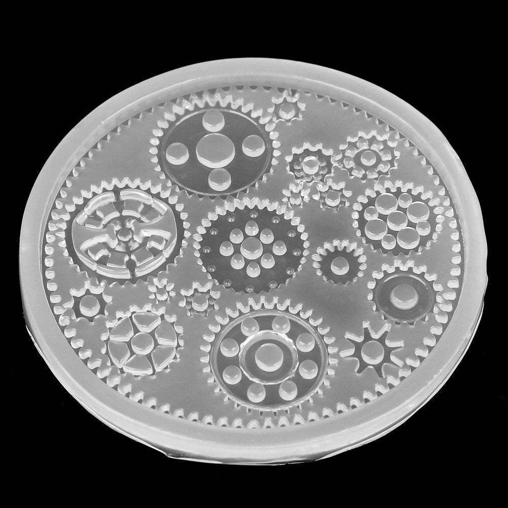 Gear Silicone Mold, 4pcs/set Gear Shape 3D Candy Chocolate Cake Fondant Silicone Mold Cake Decoration Fondant Mold for DIY Resin Jewelry Pendant Decortion Party Supply