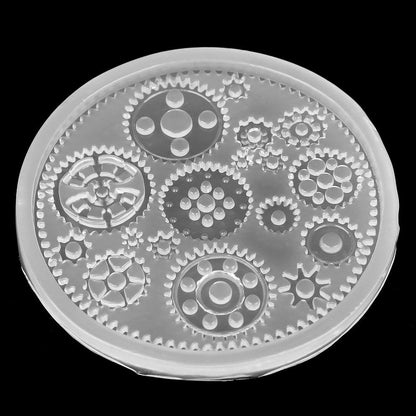 Gear Silicone Mold, 4pcs/set Gear Shape 3D Candy Chocolate Cake Fondant Silicone Mold Cake Decoration Fondant Mold for DIY Resin Jewelry Pendant Decortion Party Supply