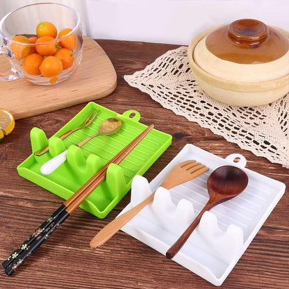 Pot Lids Holder Organizer and Plastic Spoon Rest, Hangable Kitchen Utensils Holder
