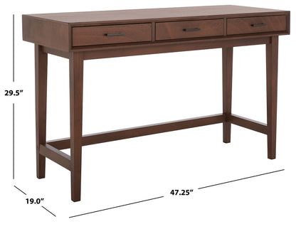 SAFAVIEH Home Collection Hawthorn Brown 3-Drawer Computer Table Office Desk