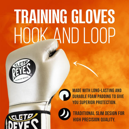 CLETO REYES Training Gloves with Leather Strap & Attached Thumb and Hook & Loop Closure, 14oz, Classic Red