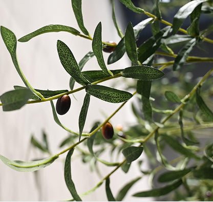 Faux Olive Tree with with Natural Trunk & Lifelike Fruits, Olive Trees Artificial Indoor, for Home Office Living Room Bedroom Holiday Decor(5FT)