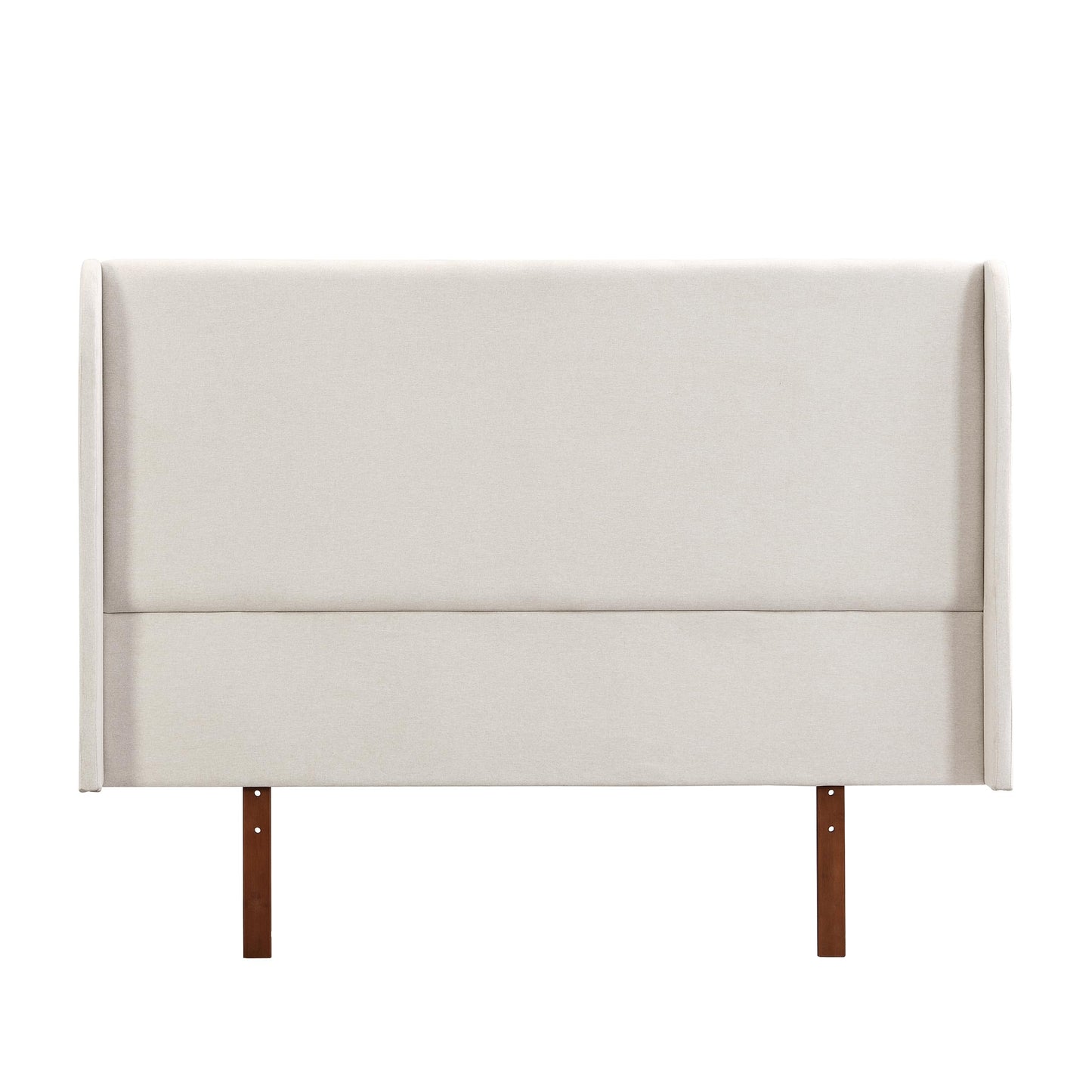 GDFStudio Ceyety King Size Wingback High Headboard, Upholstered Linen Fabric Headboard, Bamboo Wood, Easy Assembly, 48''H, Tan