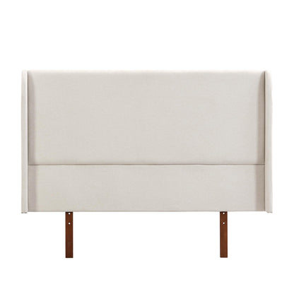 GDFStudio Ceyety King Size Wingback High Headboard, Upholstered Linen Fabric Headboard, Bamboo Wood, Easy Assembly, 48''H, Tan