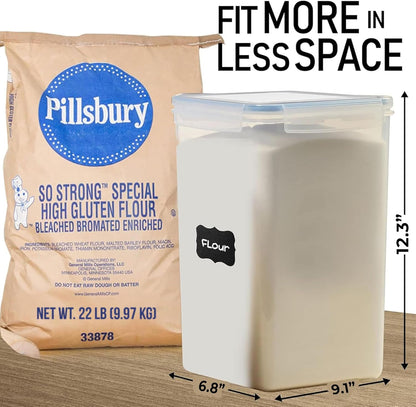 2 [8.5L 287 Oz] Flour Storage Container PC / Extra Large Food Storage Containers with Lids - Airtight, Leak Proof