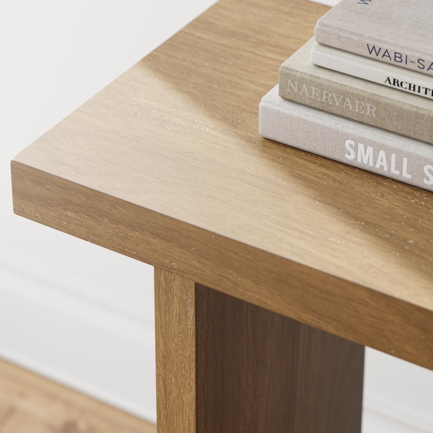 Nathan James Virgo Wood Accent Storage Console Sofa Table, for Entryway, Hallway or Living Room, Light Brown - Set of 2