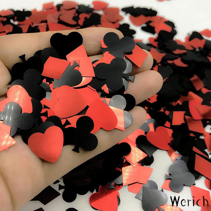 Werich Casino Poker Confetti, Metallic Foil Table Scatters for Party Decorations, Wedding, Birthday