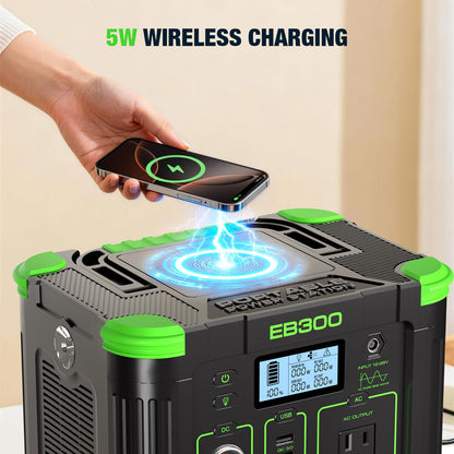 Portable Power Station 330W, GRECELL 288.6Wh Solar Generator with 60W USB-C PD Output, 120V Pure Sine Wave AC Outlet Backup Lithium Battery for Outdoors Camping Travel Home Blackout