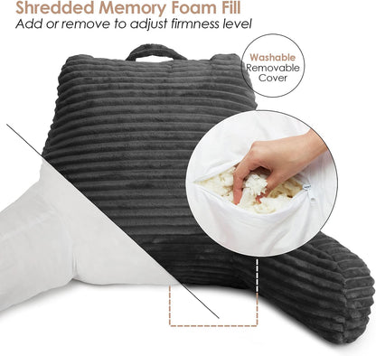Clara Clark Reading Pillow for Bed Adult Back Pillow for Sitting in Bed, Standard Plush Bed Pillows for Sitting Up