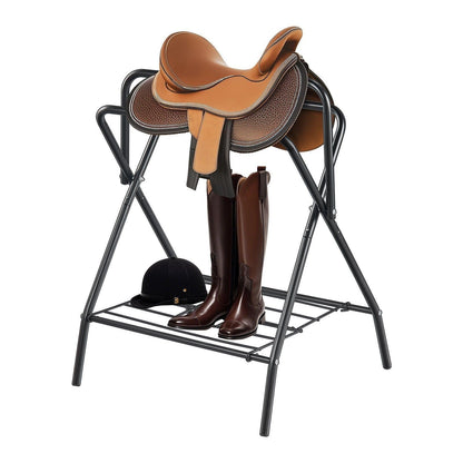 CHYLMAPHEN 1pc Folding Saddle Rack Portable Freestanding Horse Saddle Stand 132 LBS for Horses Blanket Stall Supplies Accessories