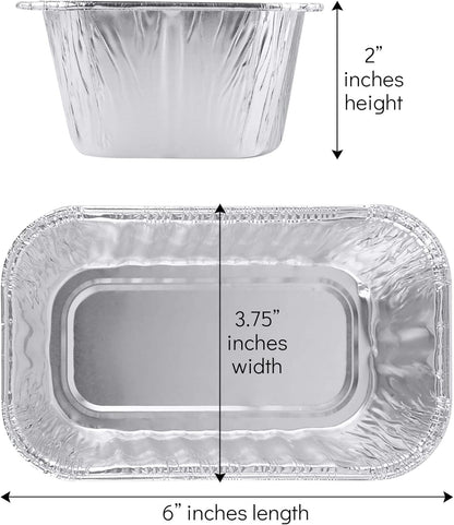 PLASTICPRO 1 Lb 100 Pack Disposable Loaf Pans, Aluminum Tin Foil Meal Prep Bakeware for Baking Cakes and Bread