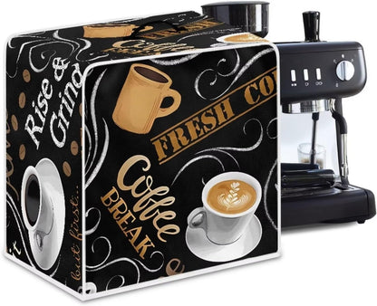 Coffee Cup Coffee Machine Covers with Top Handle, Dust Stain Resistant Blender Mixer Protector, Soft Covers for Small