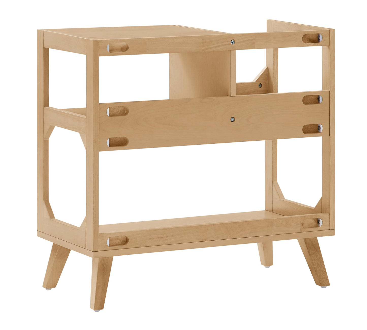 Crosley Furniture Asheville Mid-Century Modern Record Player Stand, Storage for Vinyl Records, Media Console, Natural