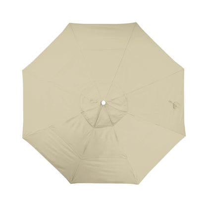 California Umbrella 11' Round Aluminum/Fiberglass Umbrella, Pulley Lift, Bronze Pole, Pacifica Beige Fabric