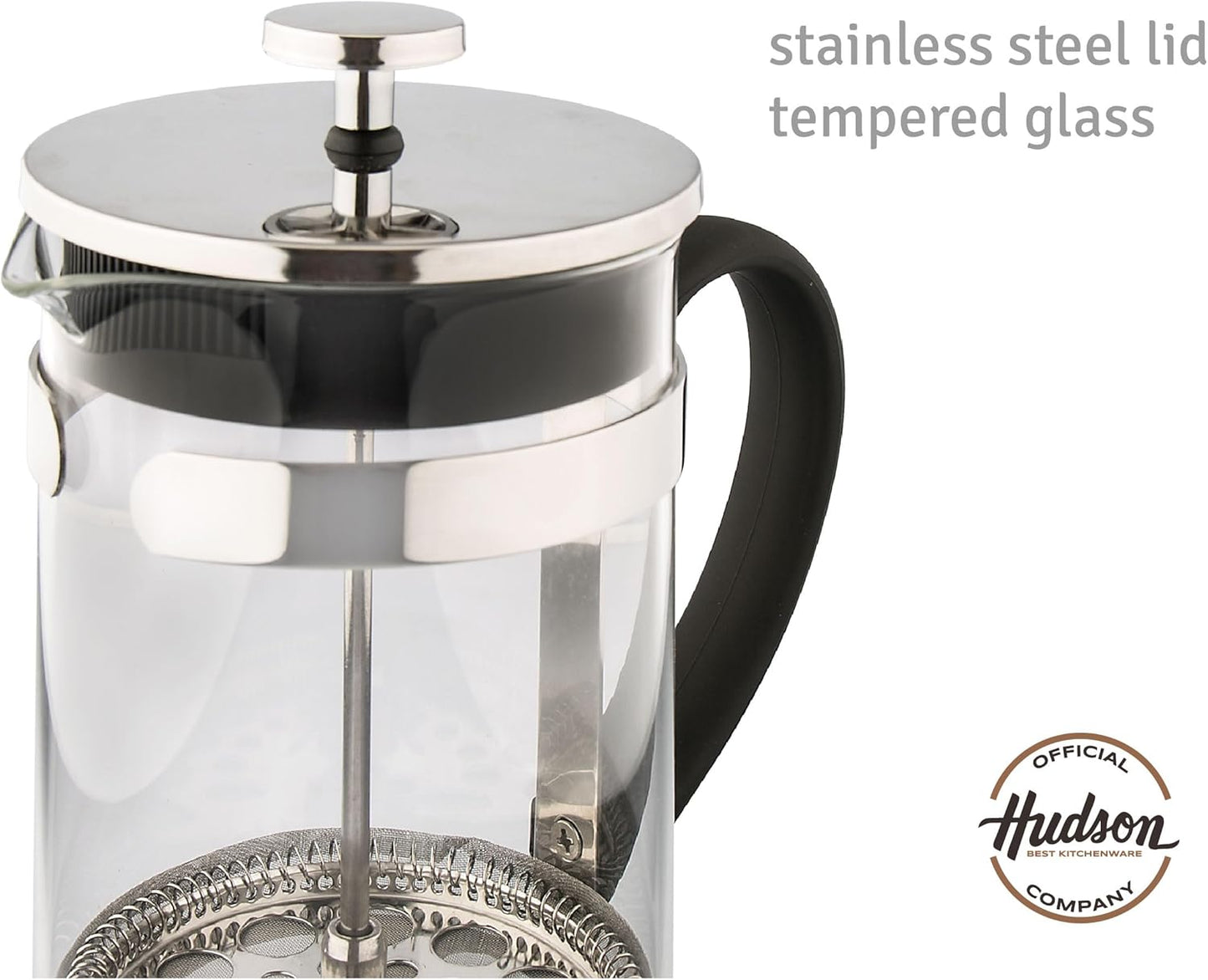HUDSON French Press Coffee and Tea Maker, 6 Cups, Silver