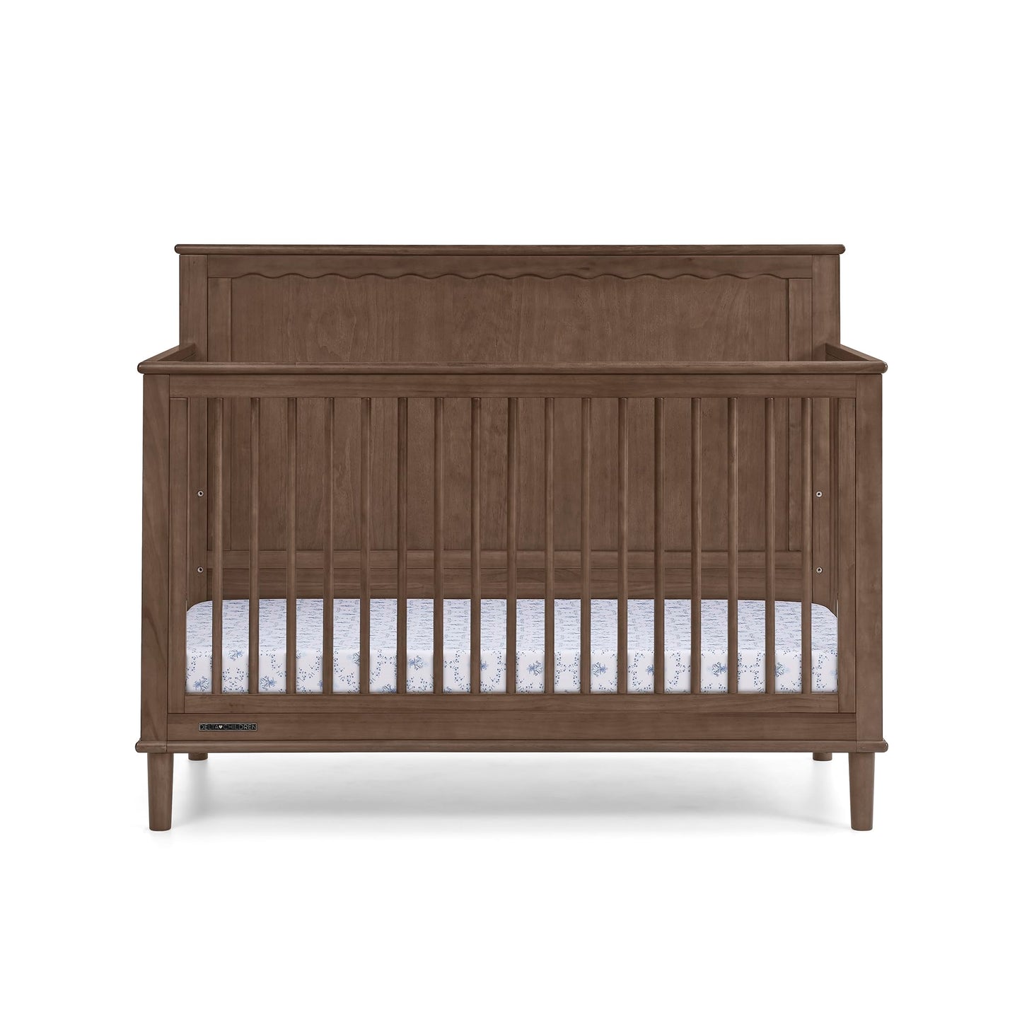 Delta Children Penelope 6-in-1 Convertible Crib - Greenguard Gold Certified, Teak Brown