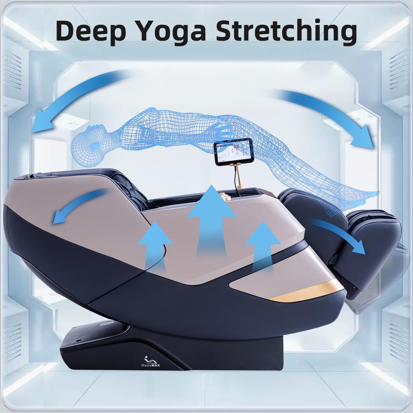 MassaMAX 2026 4D Massage Chair, Full Body Recliner with OTA Cloud Tech, Deep Yoga Stretch, 27 Auto Modes, 55" SL Track, APP & AI Voice Control, Auto Footrest, Zero Gravity, and Heating for Relaxation