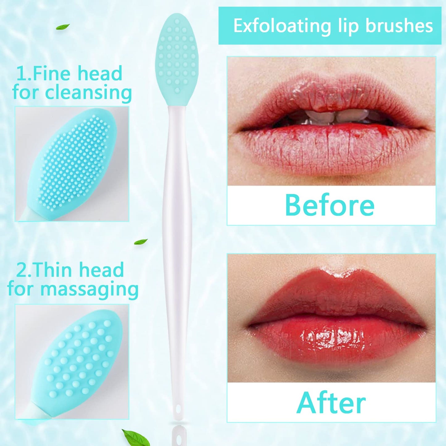 5PCS Silicone Scrubber Set, Lip & Face Cleansing Brush and 2PCS Exfoliating Face Brush for Men & Women