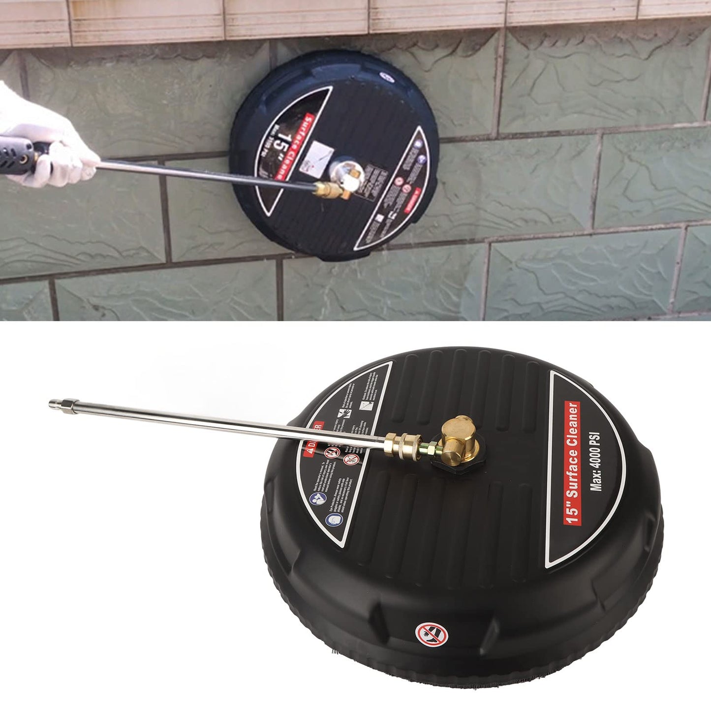 Pressure Washer Surface Cleaner, Strong and Flexible 4000psi Pressure Washer High Speed Rotation Surface Cleaner Attachment for Terrace Walkway Swimming Pool