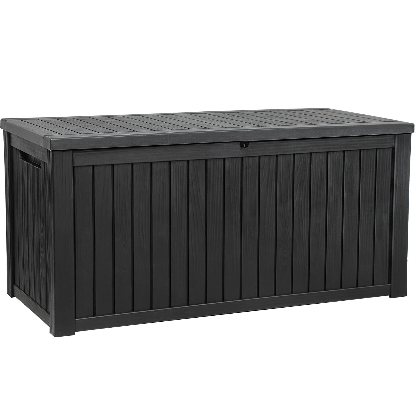 YITAHOME 220 Gallon XL Deck Box Large Outdoor Storage w/Divider for Patio Furniture,Outdoor Cushions, Garden Tools, Sports Equipment and Pool Supplies, Waterproof, Resin, Lockable, Black