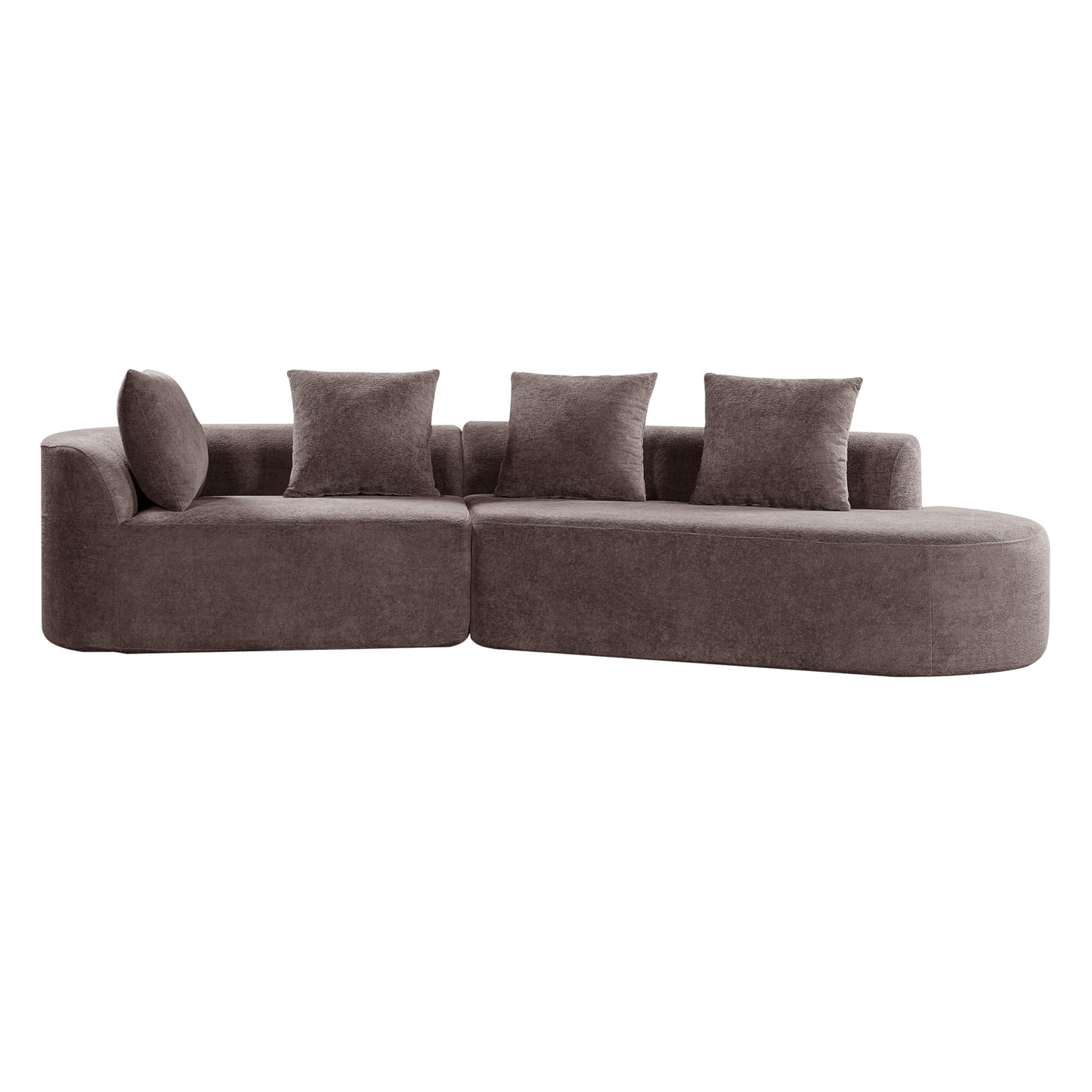Christopher Knight Home Randa Upholstered Modern Sofa Couch, Boneless Cloud Sofa, Fully Assembled Long Sofa Chaise Lounge, Large Upholstered Couch, Brown