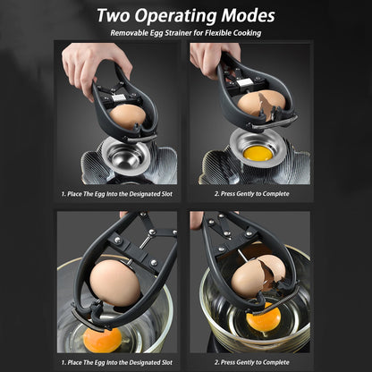 FLEXMAN Egg Cracker, Handheld Automatic Quick Open Stainless Steel Egg Separator with Spring Design for Kitchen Tool