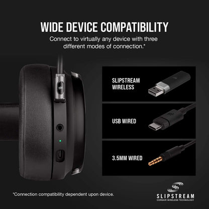 Corsair Virtuoso RGB Wireless Gaming Headset - High-Fidelity 7.1 Surround Sound w/Broadcast Quality Microphone - Memory Foam Earcups - 20 Hour Battery Life - Works with PC, PS5, PS4 – Carbon, Premium