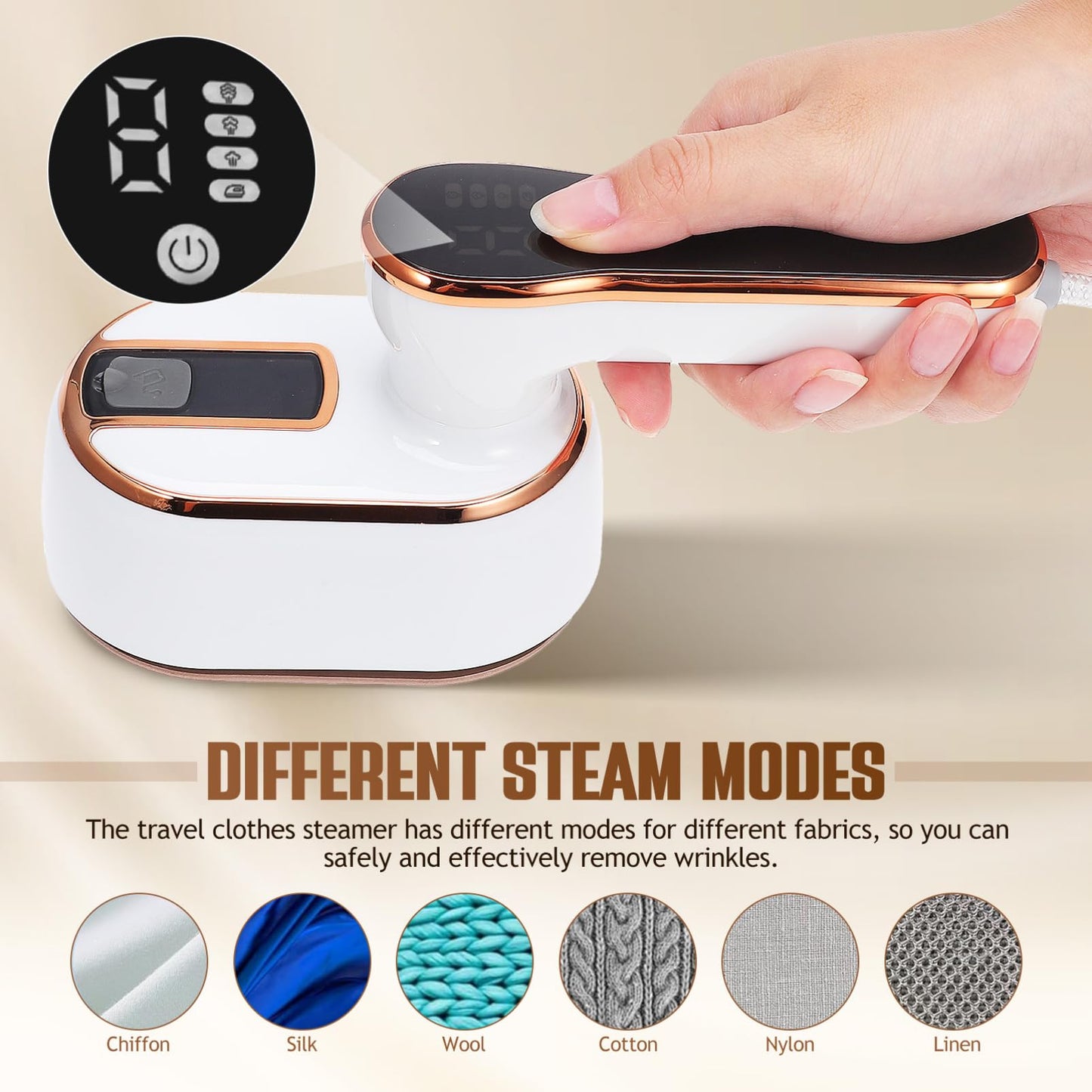 STOBAZA Portable Clothes Steamer for Travel with Folding Handle 1000W Fast Heat Garment Steamer Ironing Machine Large Water Tank Handheld for Wrinkle Removal at Home and Office Us Plug