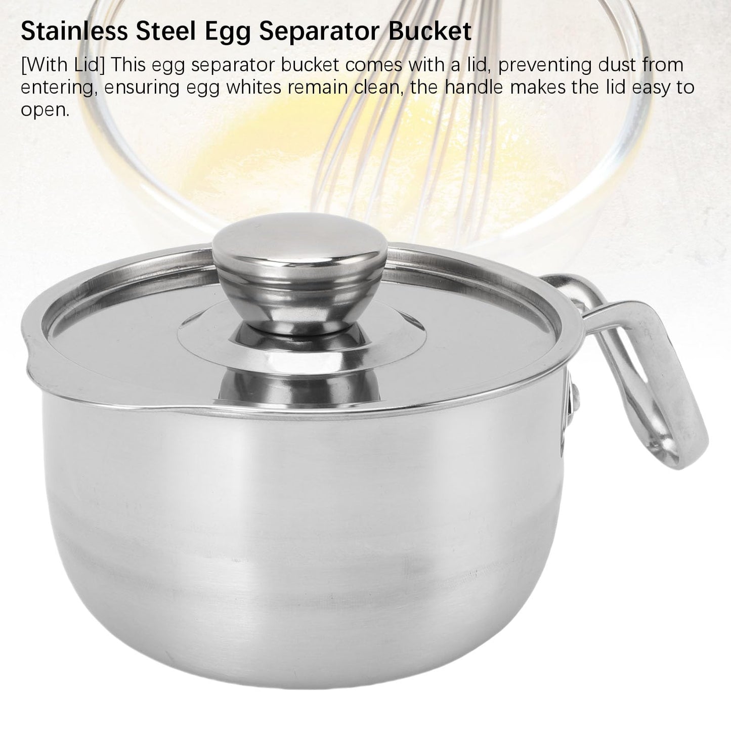 Egg Separator Bucket, 304 Stainless Steel Large Capacity Egg Yolk White Separator Tool Kitchen Gadget With Lid For Kitchen (Style 1 (130x52cm / 51.2x20.5in))