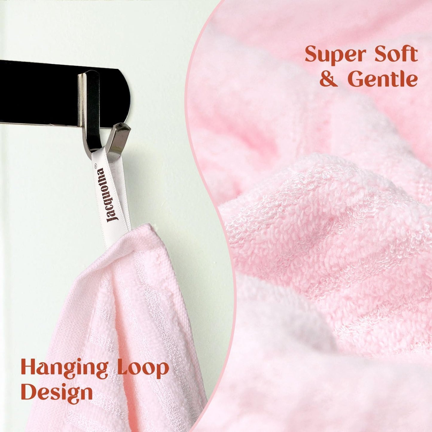 12 Pack 13 13" Jacquotha Pink Washcloths (Floral Embroidered), Soft Wash Cloths for Face, Body, Showering, Spa