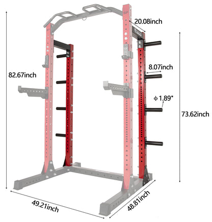 Signature Fitness Fitvids SF-SS1 1 – 000 Pound Capacity 3” x 3” Power Rack Squat Stand – Half Rack Convert Kit – Black