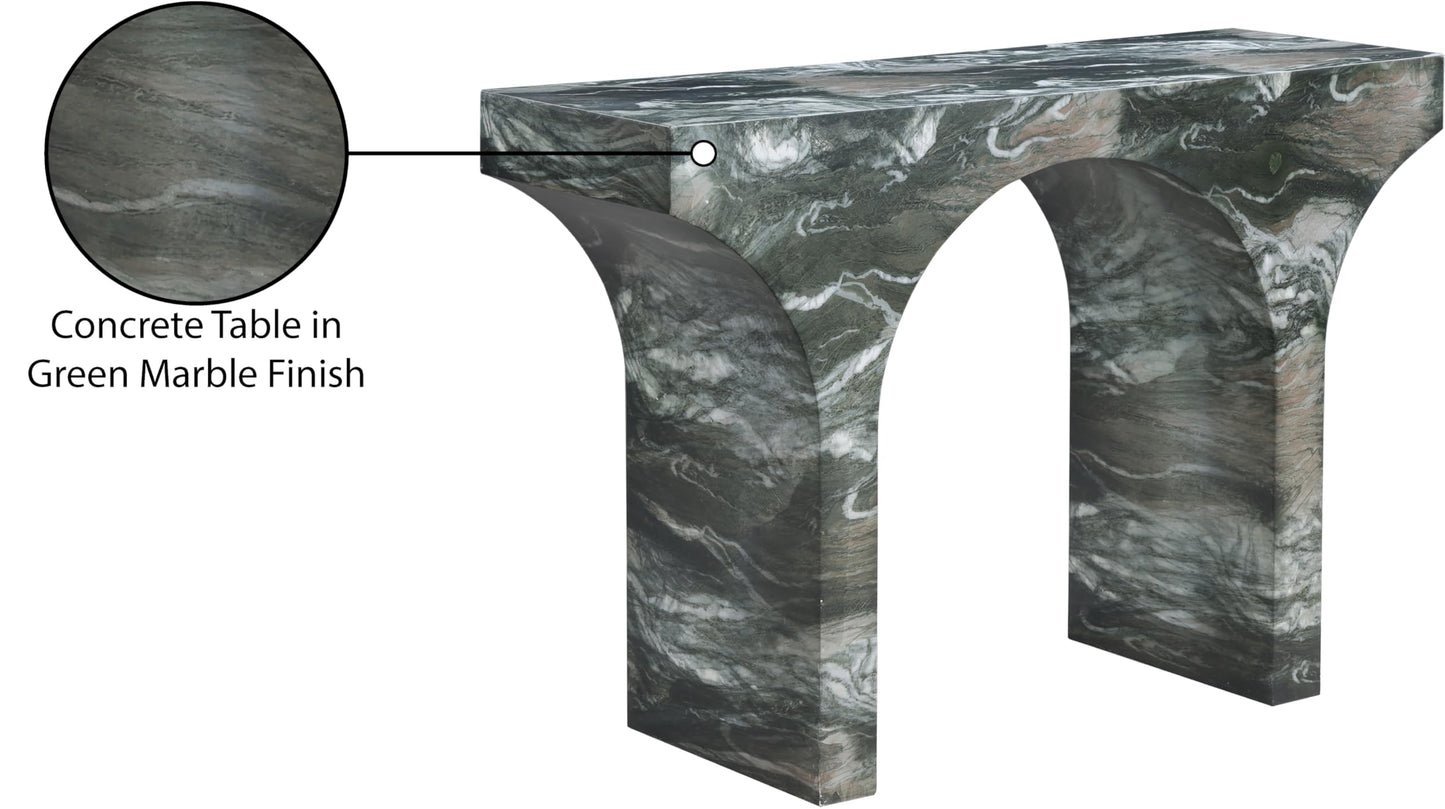 Meridian Furniture Pomezia Green Marble Finish Console Table