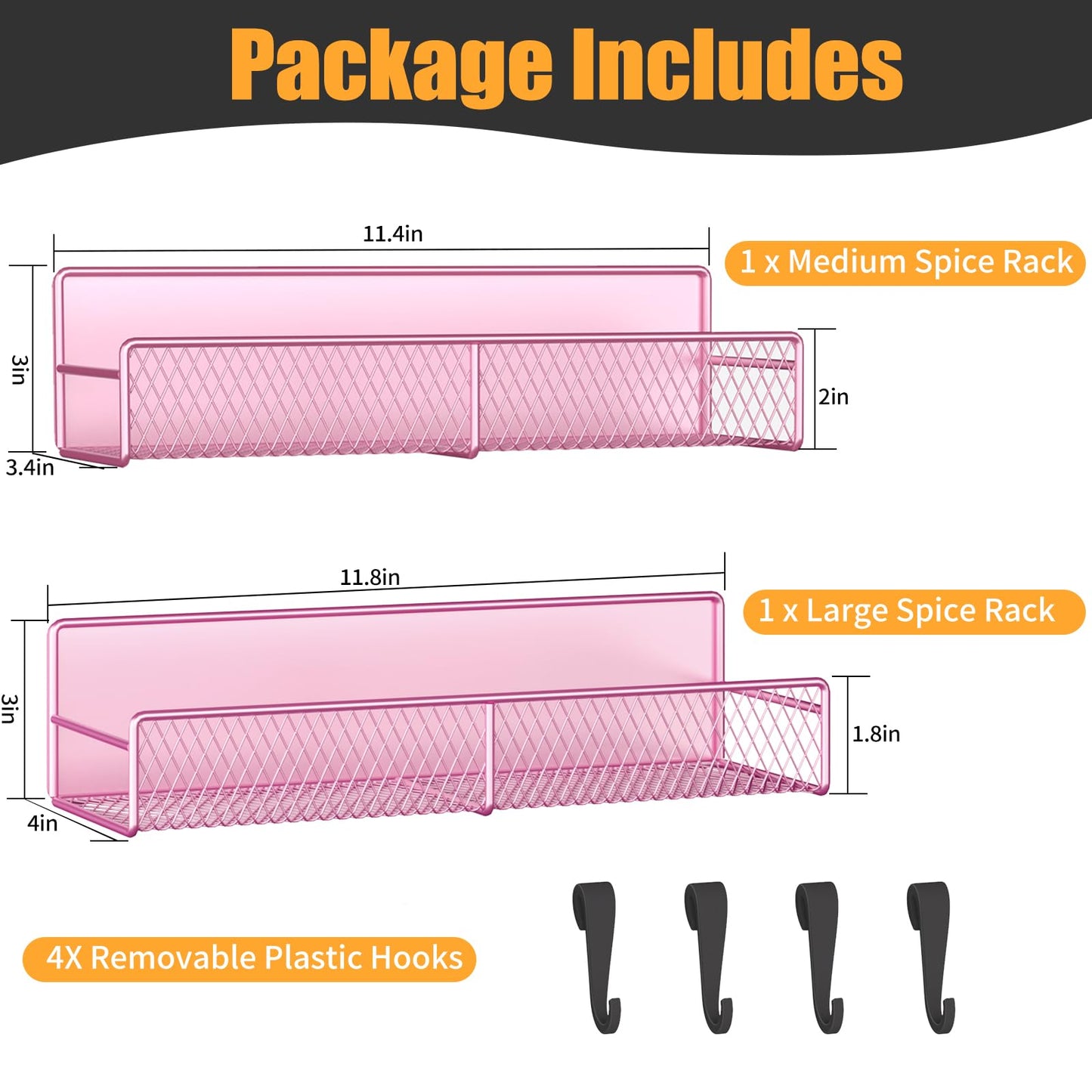 Magnetic Spice Rack for Refrigerator, 6 Pack 100% Metal Strong Magnet Shelf, Space Saving Spice Organizer, Home Kitchen Laundry Room Storage Organization W/ Paper Towel Holder, Utensils Racks (Grey)