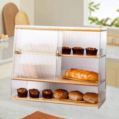 YCHLCHL Durable 4-Layer Bread Box Coffee Cup Storage,Kitchen Counter Decor Organizer