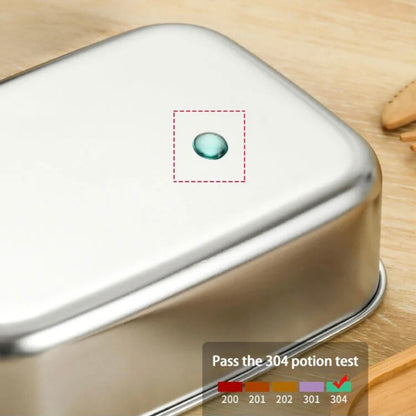 Bambuood Premium Stainless Steel Bento Lunch Box. Eco-Friendly Meal Storage, Food Container With 100% Leak-Proof Bamboo Lid. For Adults, Work, Travel Use. Free Bamboo Cutlery. LARGE (41 oz)