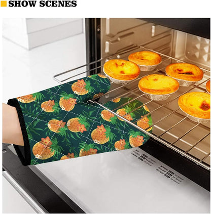 JEOCODY Boho Hippie Daisy Heat Resistant Pot Holders, Thickening Non-Slip Oven Mitts Kitchen Accessories