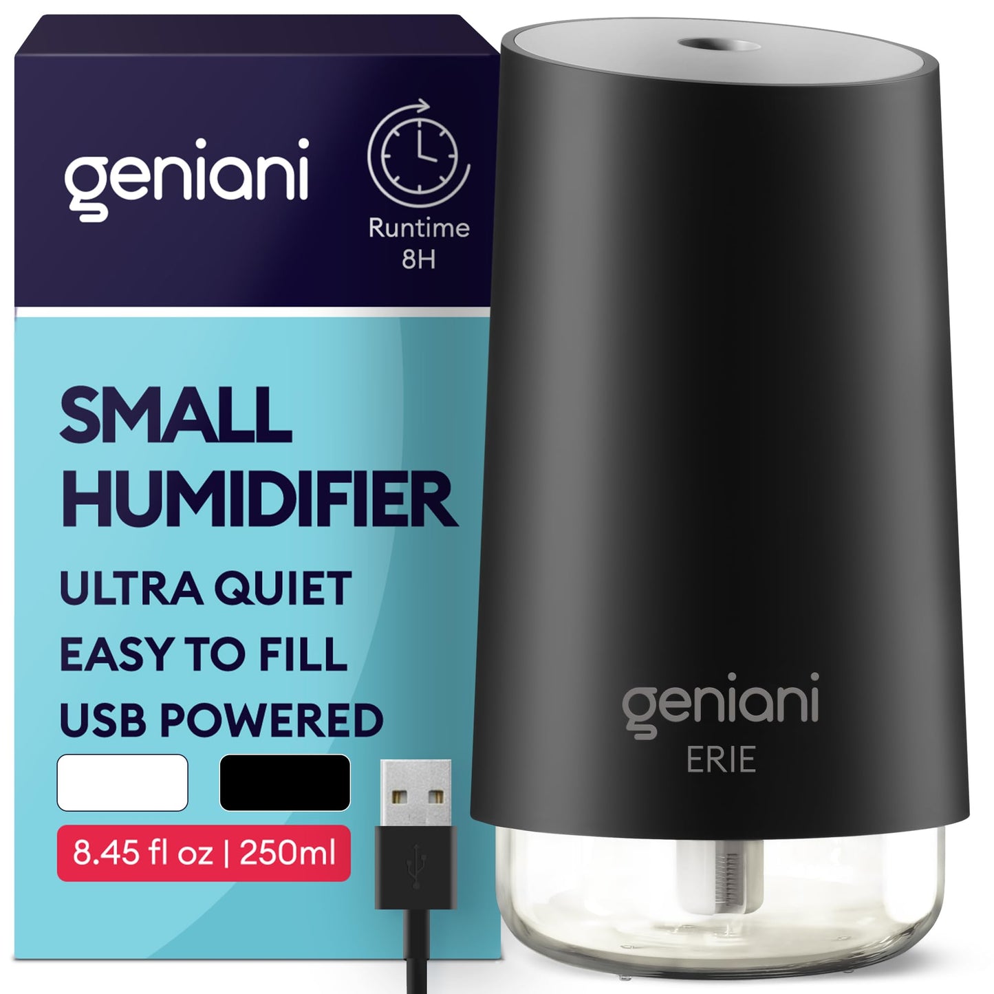 GENIANI Ultrasonic Cool Mist Humidifier for Bedroom, Large Rooms, Home, 4L - Easy Fill & Clean Humidifier for Plants w/Auto Shut-off, 40H Runtime - Quiet, Top Fill Air Humidifier