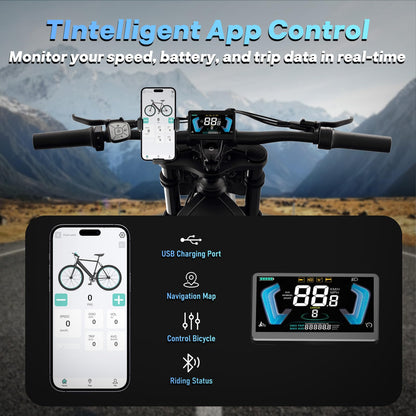 Bopzin Electric Dirt Bike for Adults, 2500W Motor 35MPH, 52V 25Ah Battery 80+ Miles Range, 20"x3" Fat Tires, App Control & Keyless Unlock, Full Suspension, Hydraulic Brakes, UL2849 Certified