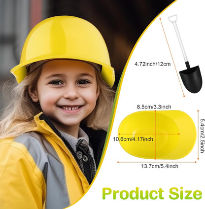 12 Set 8 oz Gejoy Yellow Helmet Snack Ice Cream Bowl Construction Hard Hats Snack Bowl Mini Sundae Bowl with Novelty