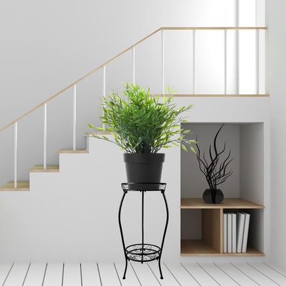 NOAMOO 2 28 inch Metal Plant Stand Tier Indoor Outdoor, Tall Flower Pot Shelf Rustproof Stable Heavy Duty Corner Stand