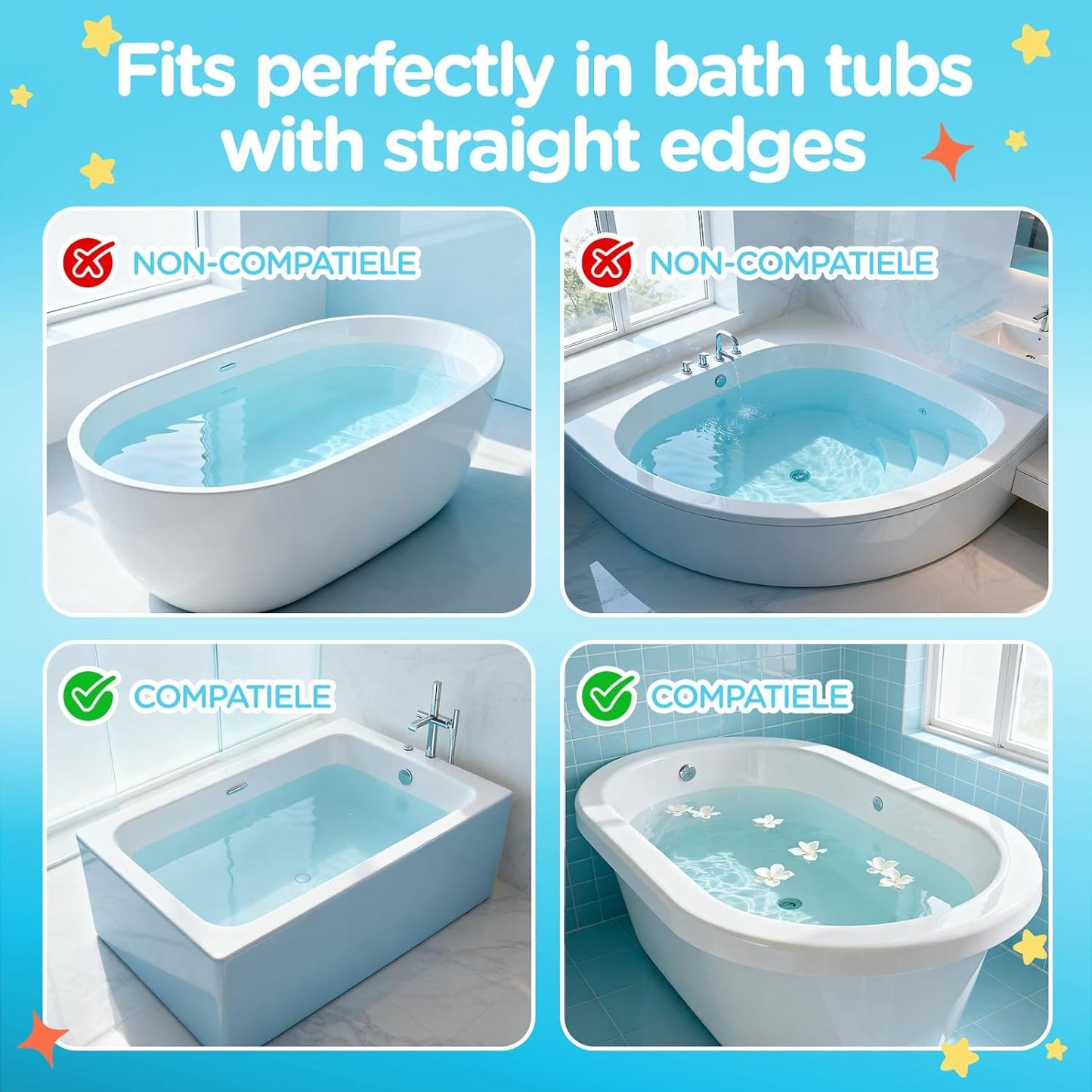Nelebe Rhh 3FT Dolphin Pattern Bathtub Splash Guard Play Shelf for the Wide &Straight Bathtub Edge Toy Tray Caddy