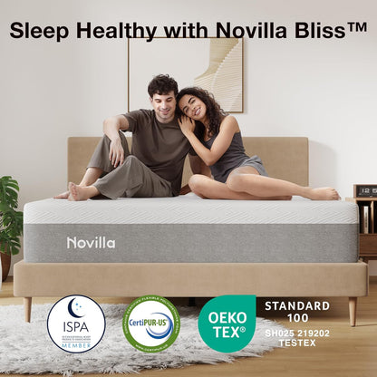 Novilla Twin XL Mattress - 10 Inch Gel Memory Foam for Cool Comfort & Pressure Relief | Medium Plush