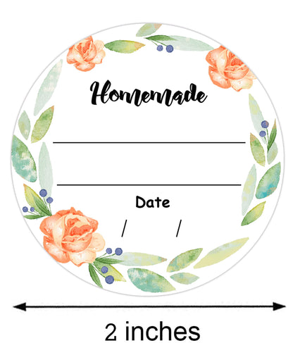 2 Inch Watercolor Flower Canning Stickers 500 Pcs Write on Date Contents Homemade Canning Jar Lids Labels with Lines for Handmade Mason Jars Spice Food Container Bottle Kitchen Organizing & Storage