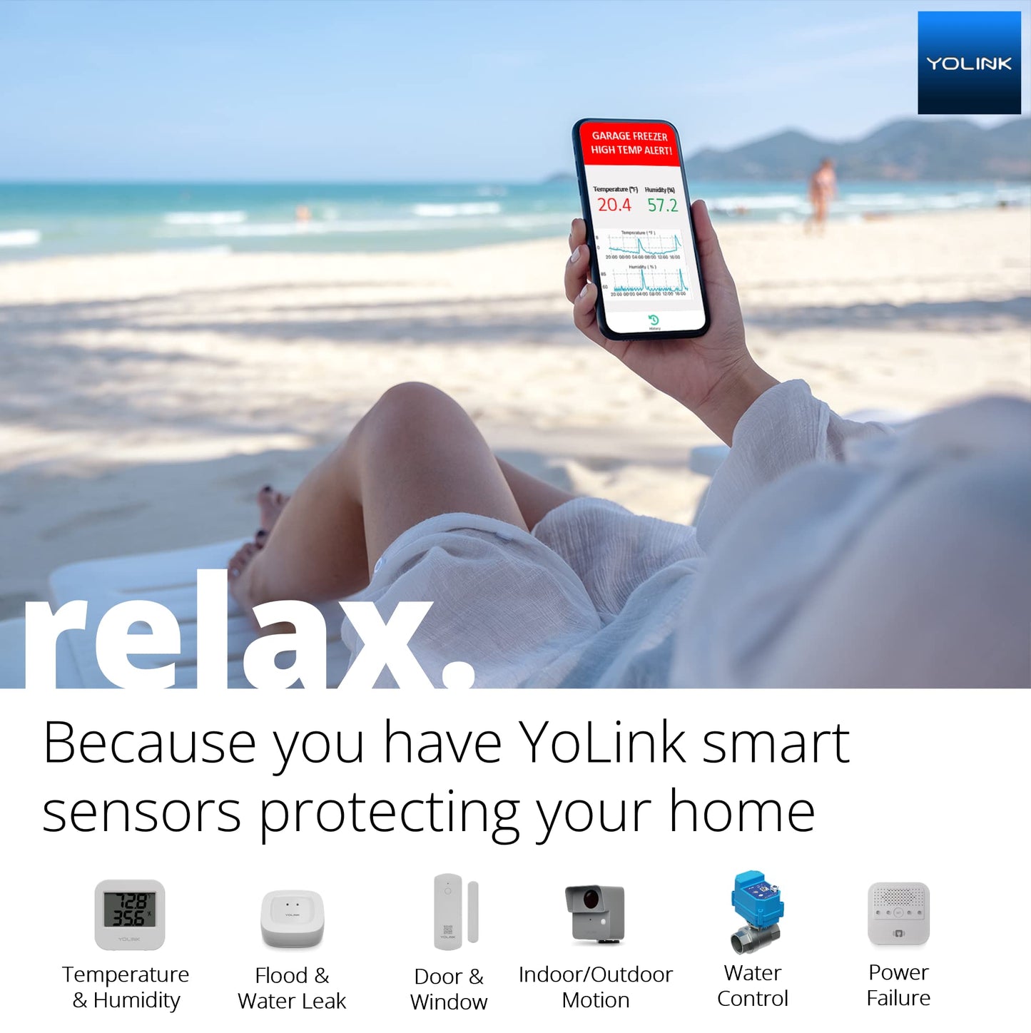 YoLink SpeakerHub & Two Temp/Humidity Sensors Starter Kit – Audio Hub Plays Tones/Sounds, Spoken Messages, Text Messages, LoRa-Powered ¼ Mile Range, Compatible with IFTTT, WiFi Required