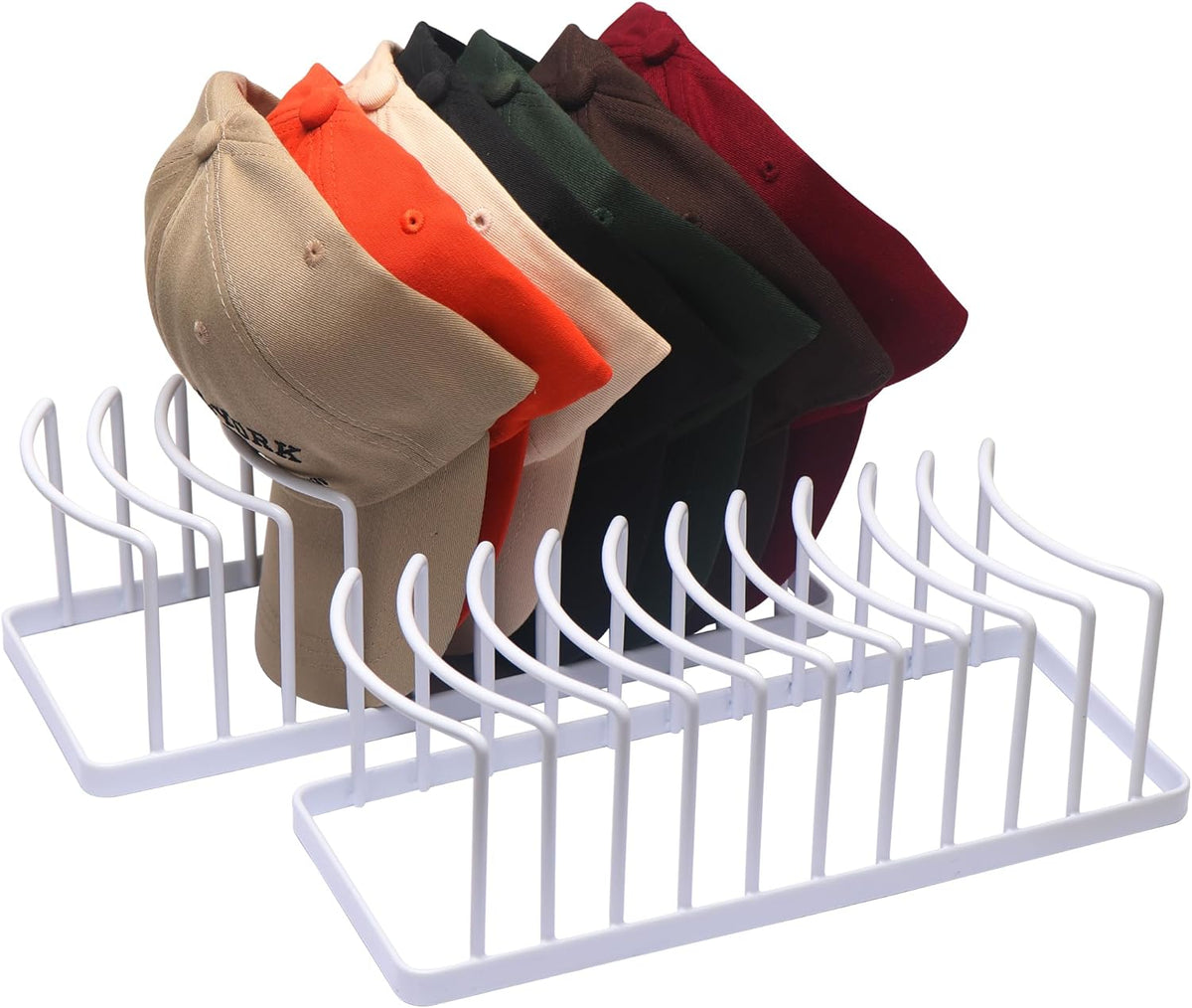 Hat Organizer for Baseball Caps, 2 Pack Space Saving Stand Holds 20 Caps, No Install Holder