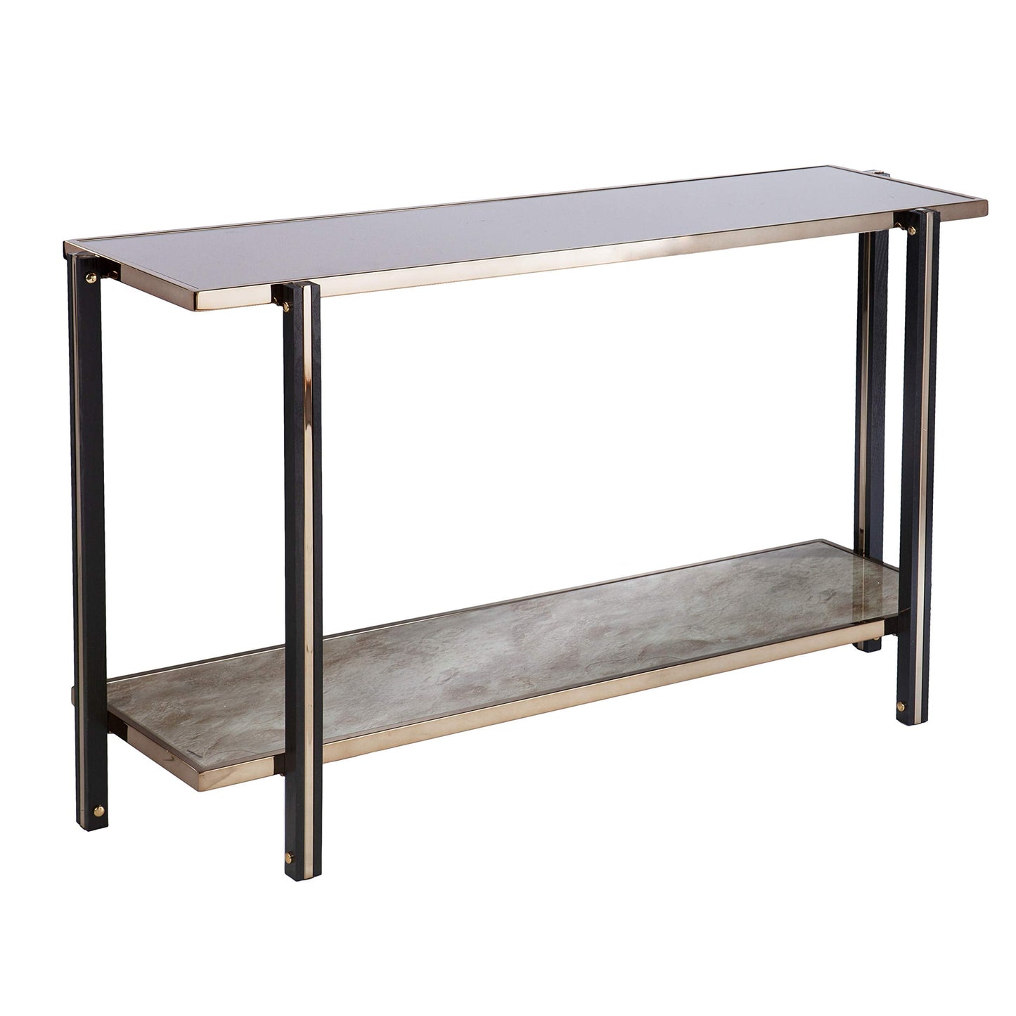 SEI Furniture - Thornsett Console Table with Mirrored Top - Transitional Design, Champagne Glass and Wood - Ideal for Entryway, Living Room (CK1131203)