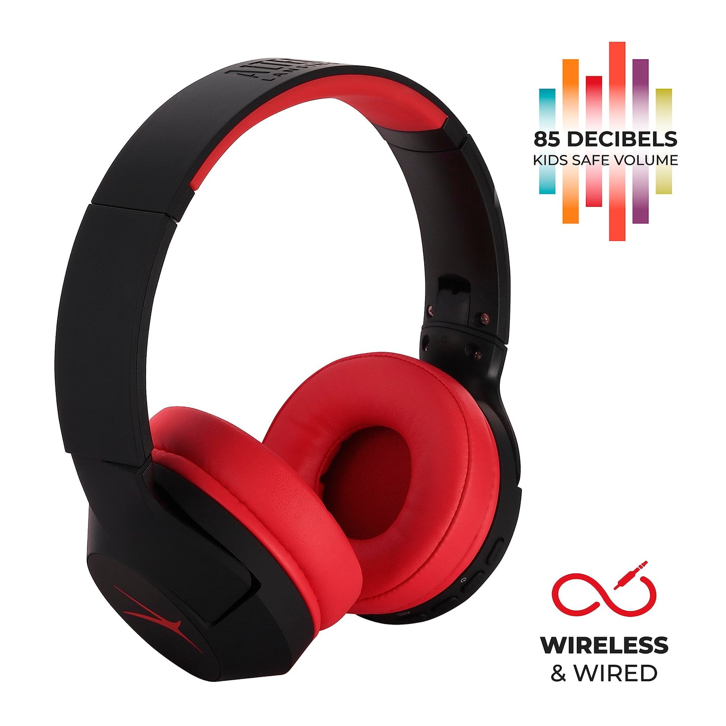 Altec Lansing Kid Safe Noise Cancelling Wireless Headphones 15H Battery, 85dB Volume Limit, Foldable Design Powerful Sound, Active Noise Cancellation Perfect for Kids Ages 7+