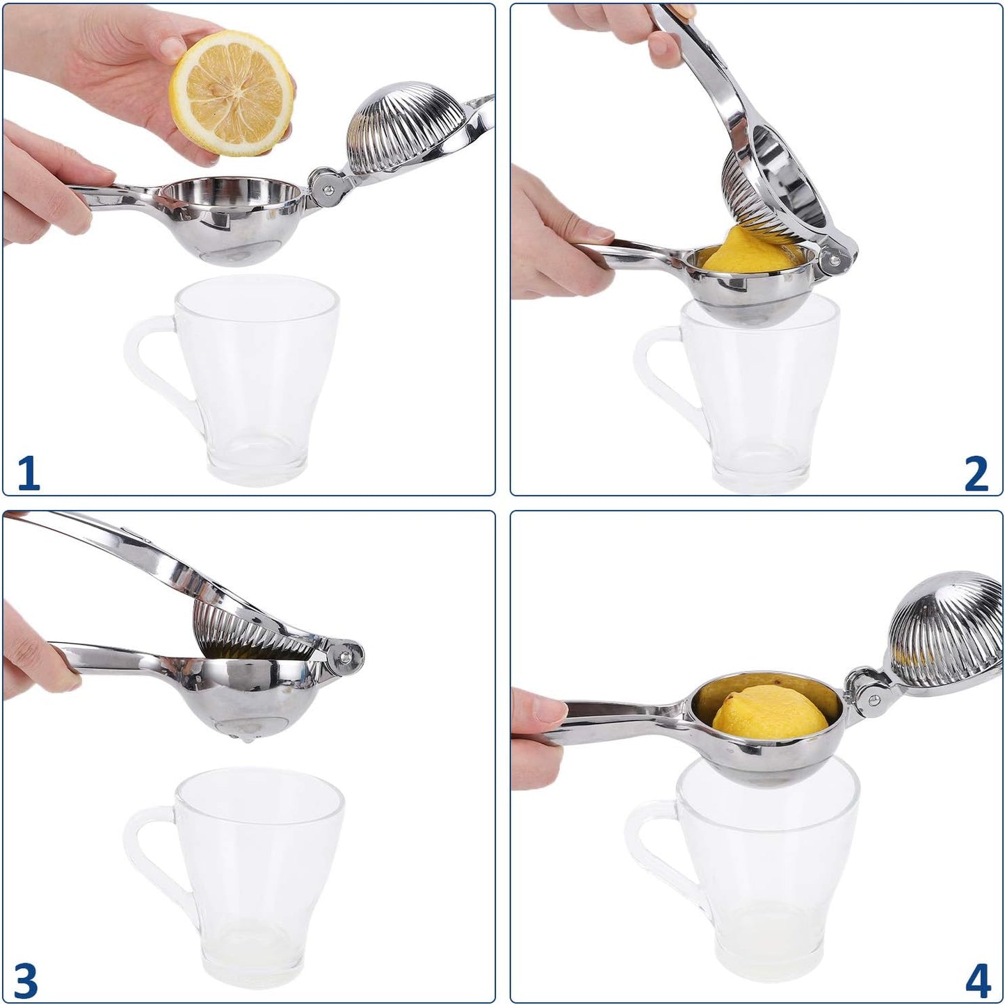 Manual Lemon Squeezer - Metal Rustproof Lime Squeezer, Handheld Citrus Press Juicer for Extracting Lemon Juice