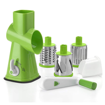 Cuisinart Fresh Slice Rotary Drum Grater, Cheese & Vegetable Slicer with 3 Interchangeable Stainless Steel Drums, Strong Suction Base, Dishwasher Safe