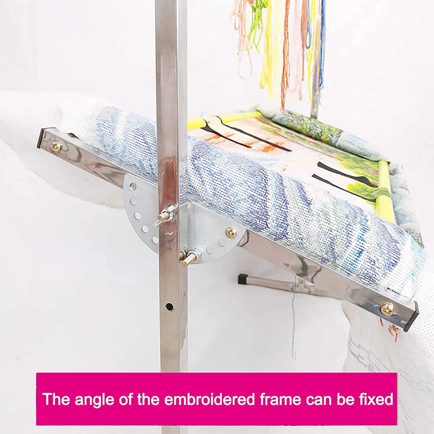 ELUKHT Embroidery Stand, Adjustable Stainless Steel Embroidery Stand for Cross Stitch and Sewing, Ideal Floor Frame and Lap Table for Art and Craft Projects.